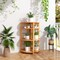Corner Bookshelf 4 Tier Wooden Storage Rack for Small Spaces Living Room Bedroom